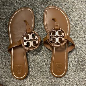 Authentic Miller Flat Metal Logo Slide Sandals
